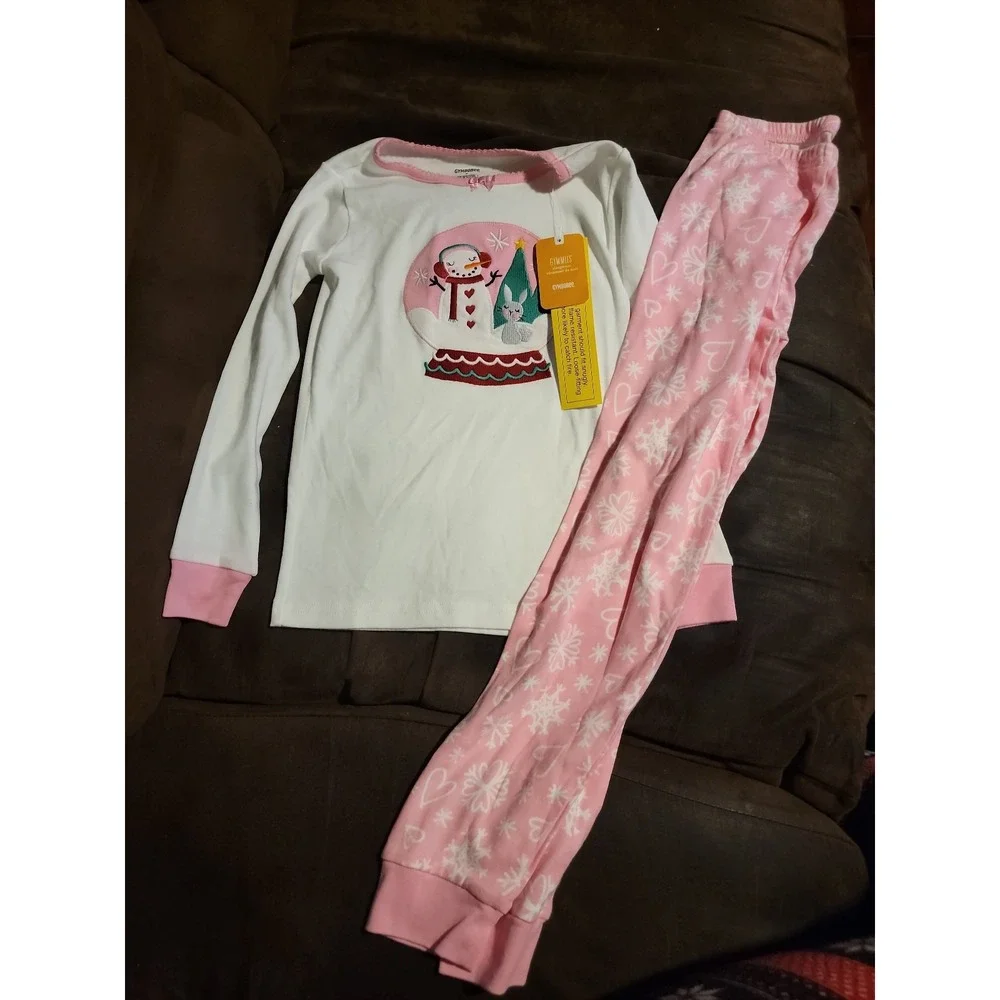 Gymboree‎ gymmies pajamas winter Christmas snowman snow globe size 8 nwt